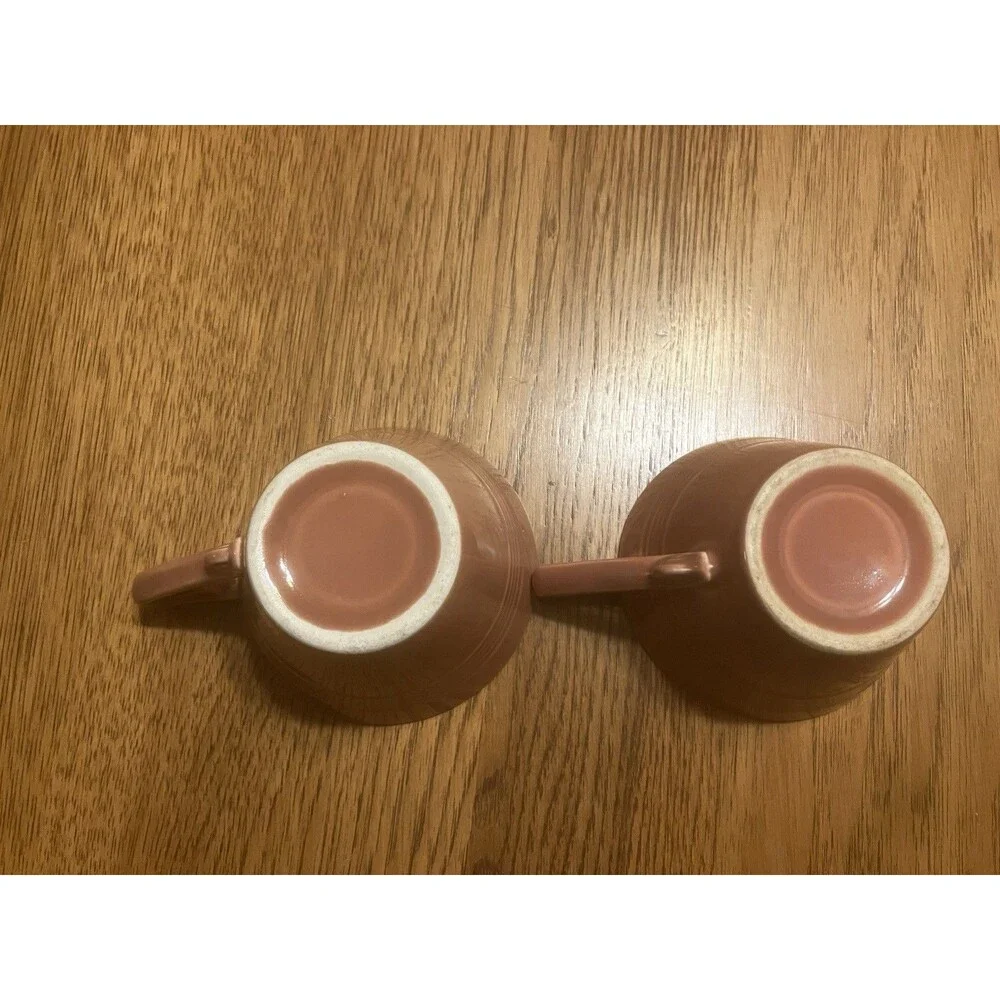 2 Vintage Homer Laughlin Harlequin Tea Coffee Cups Rose